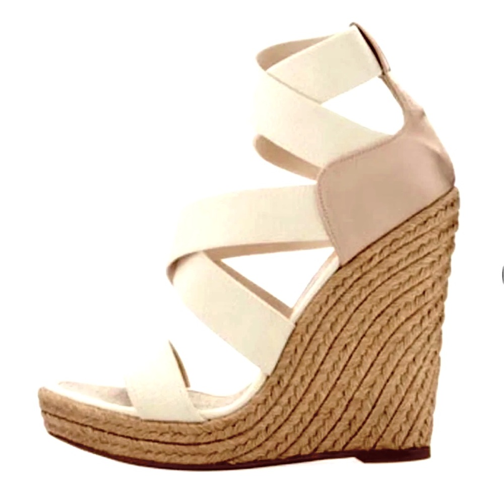 Jean-Michael Cazbat “Fella” Beige Wedge Sandals Espadrille - wedge heels Size 8M